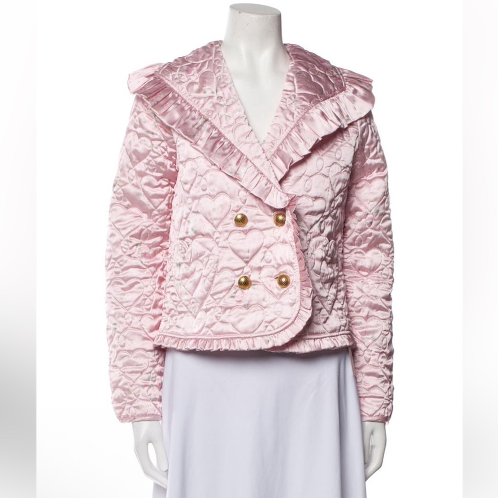 LoveShackFancy Blush Quilted Puffer Jacket